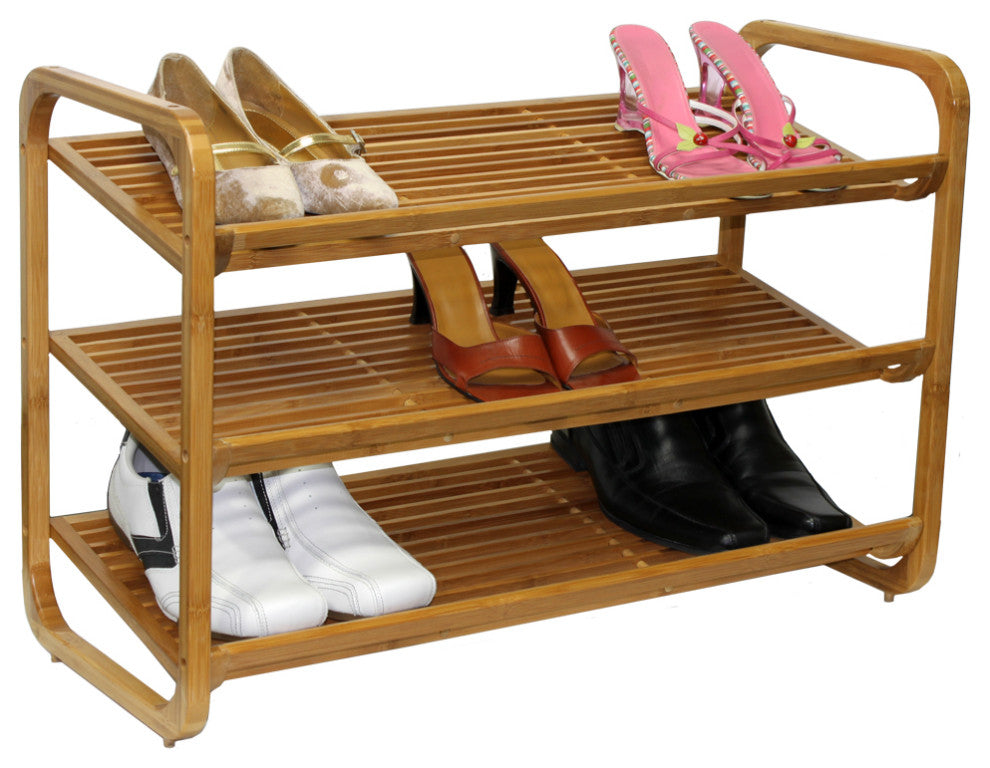 Oceanstar Bamboo Shoe Rack, 3 Tier