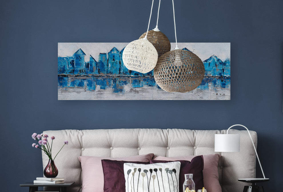 "50 Shades of Blue" Hand Painted Canvas Artwork; Fine Art; Modern Art; Abstract