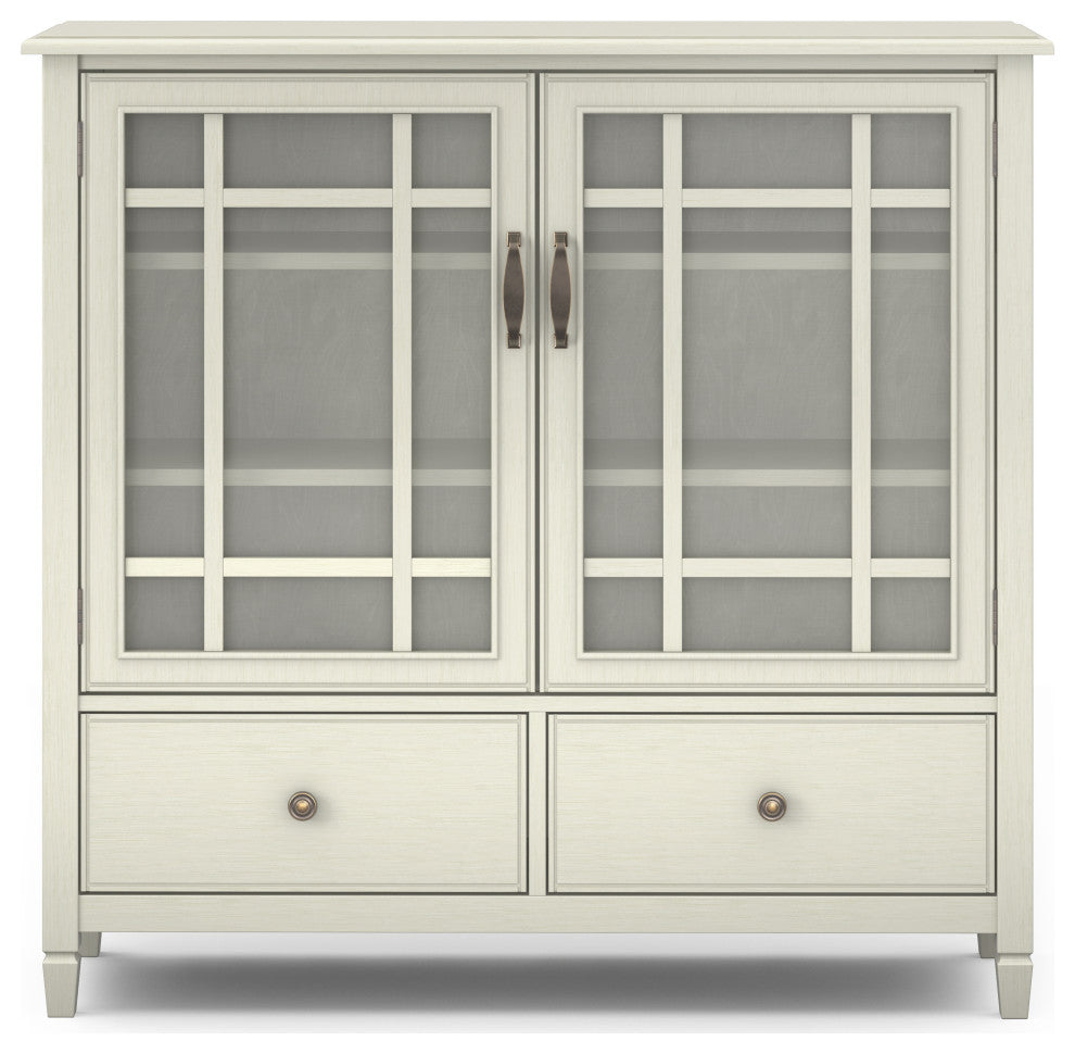 Connaught Solid Wood Tall Storage Cabinet, Antique White