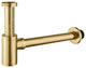 Ayna Decors Solid Brass Bath Sink 1 1/4 P Trap with Slip Joint Extension Tube, Brushed Gold, Bottle Trap