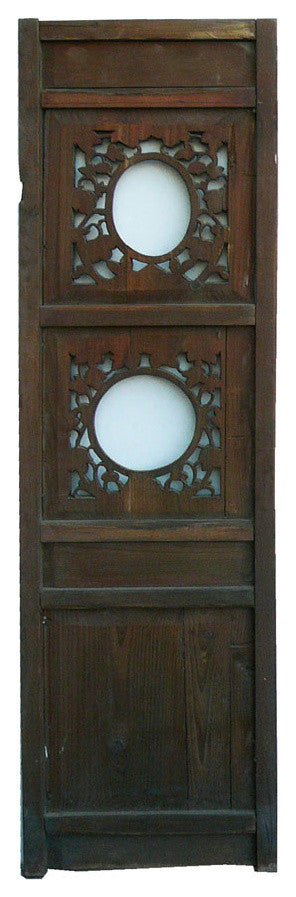 Chinese Flowers Open Carving Wood Panel Decor