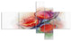 Soft Floral Watercolor on Splashes, Floral Canvas Print, 60"x32", 5 panels