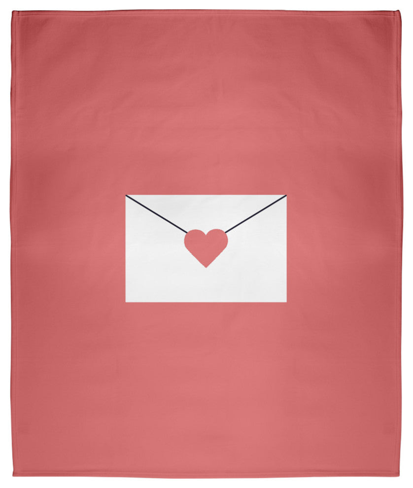 60 x 80 in Love Letter Valentine's Throw Blanket, Coral
