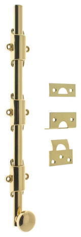 Genuine Solid Brass 18" Heavy Duty Surface Bolt, Polished Brass