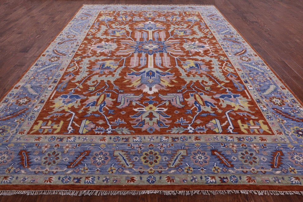 10' 2" X 14' 0" Persian Heriz Serapi Hand Knotted Wool Rug - Q13710