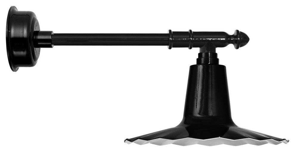 16" Iris LED Wall Sconce Light With Victorian Arm, Black