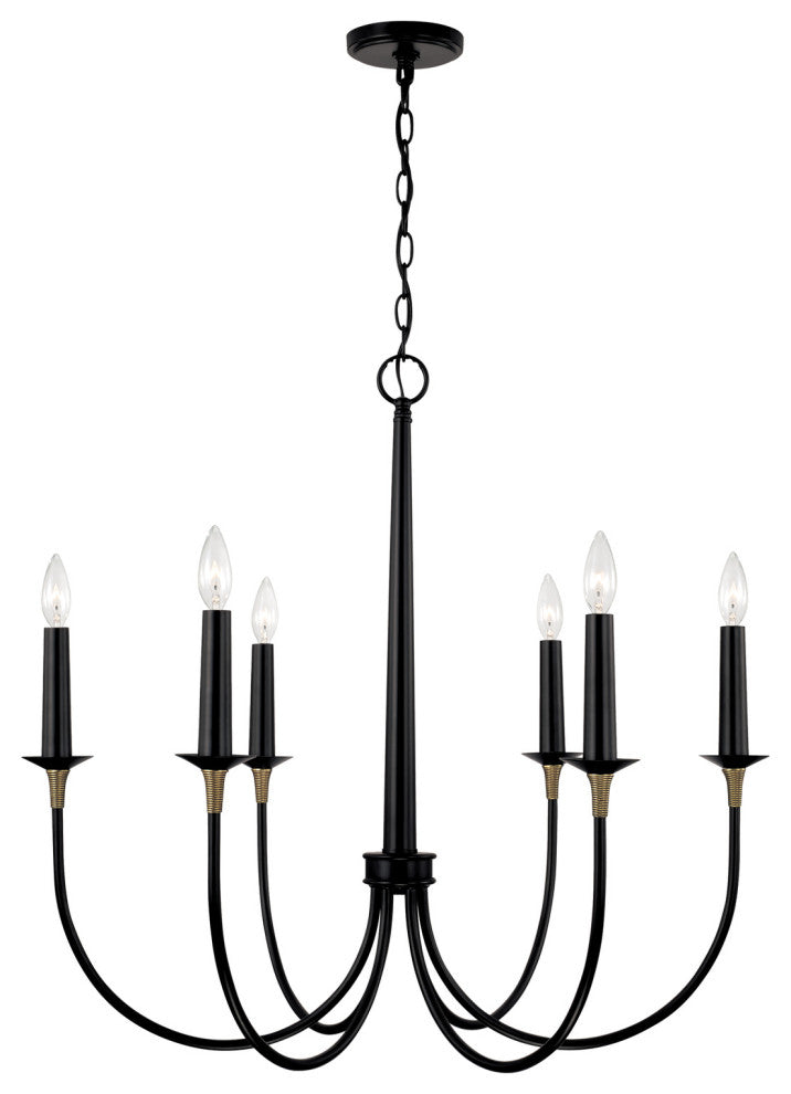Capital Lighting, 445661KB, 30.5"Wx29"H 6-Light Medium Chandelier