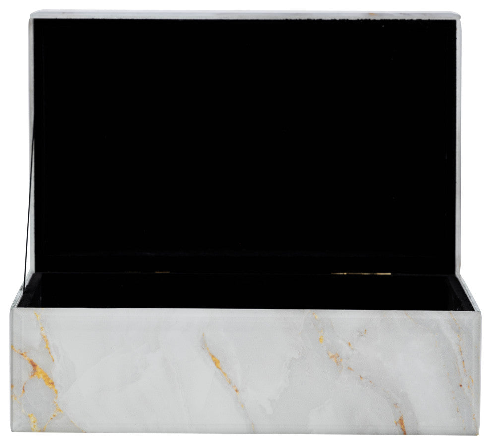 Wood, 8X5 Abstract Box, White