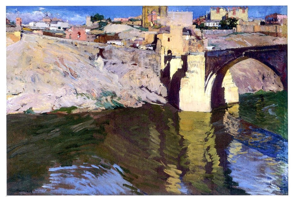 Joaquin Sorolla Y Bastida San Martin Bridge at Toledo Gallery Wrapped Canvas