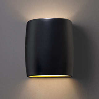 Ambiance Small Cylinder, Open Top/Bottom Wall Sconce, Matte Black, Dedicated LED
