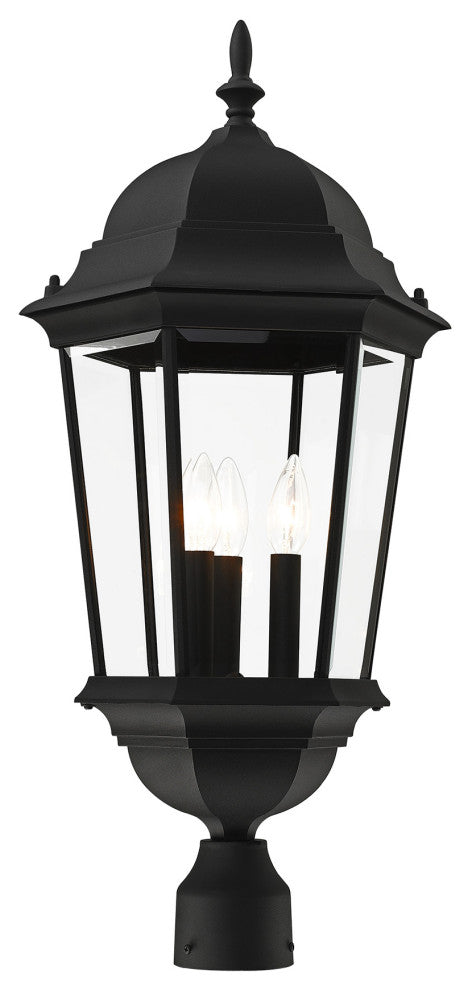 Textured Black Traditional, Historical, Outdoor Post Top Lantern