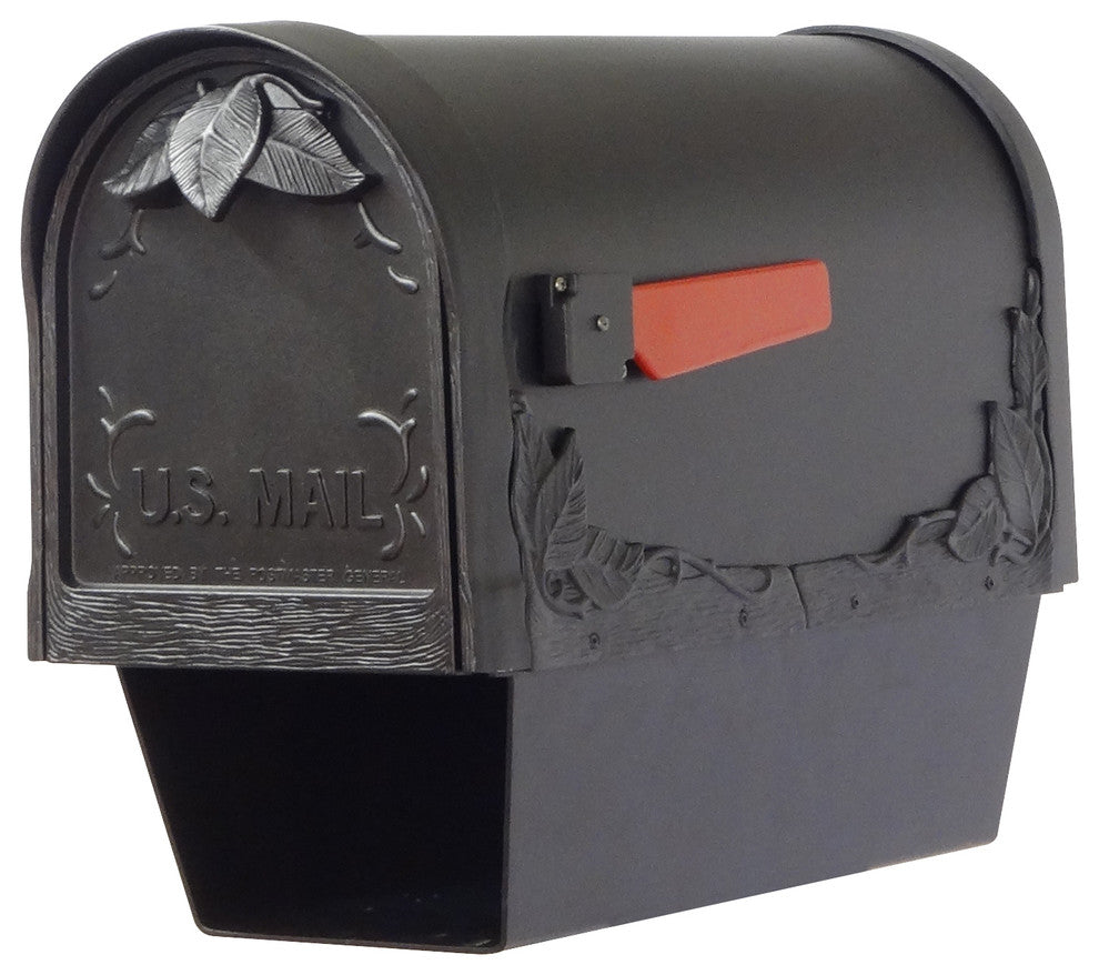Floral Mailbox With Newspaper Tube, Locking Insert & Richland Mailbox Post