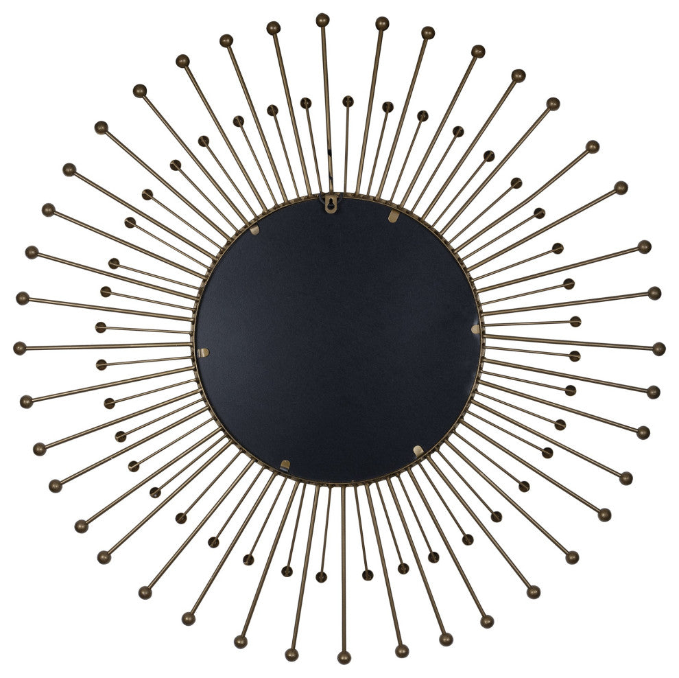 Gold Sunburst Round Wall Mirror