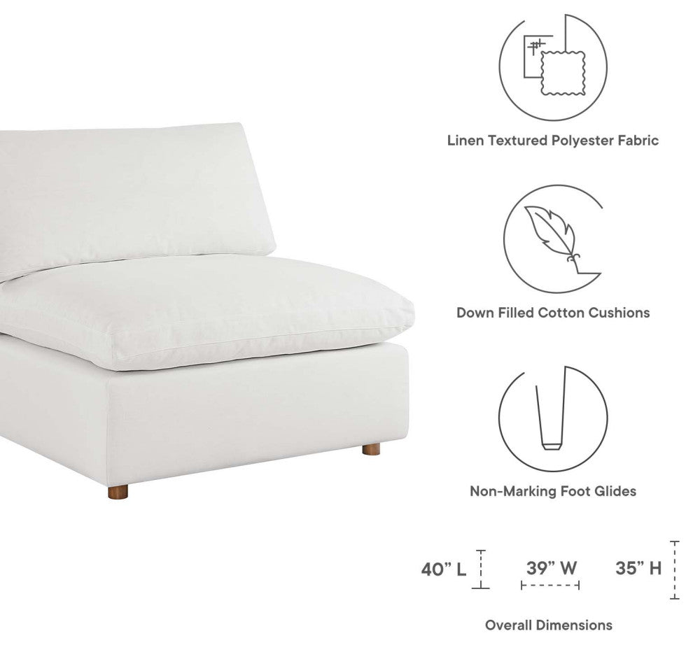 Modular Sectional Deep Sofa Set, White, Fabric, Modern, Lounge Cafe Hospitality