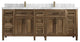Santa Monica 84 Double Sink Bath Vanity in Graywashed Teak 2" Carrara Marble