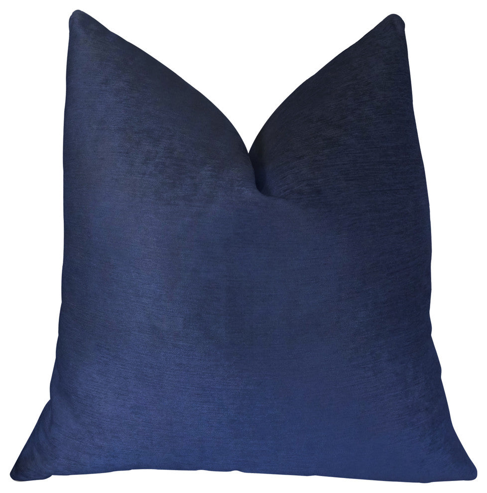 Pure Navy Handmade Luxury Pillow, 20"x20"