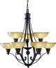 Rainier 9-Light Foundry Bronze Interior Chandelier