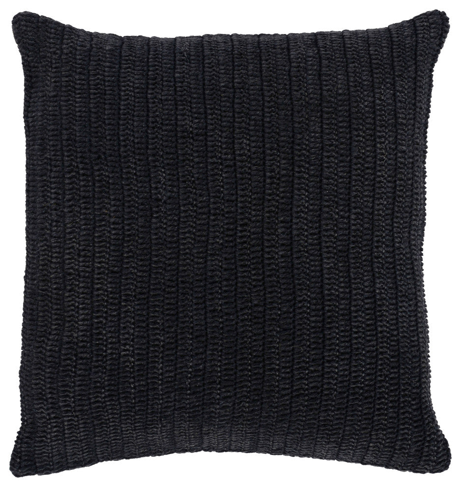 Marcie Knitted 22" Throw Pillow by Kosas Home, Black