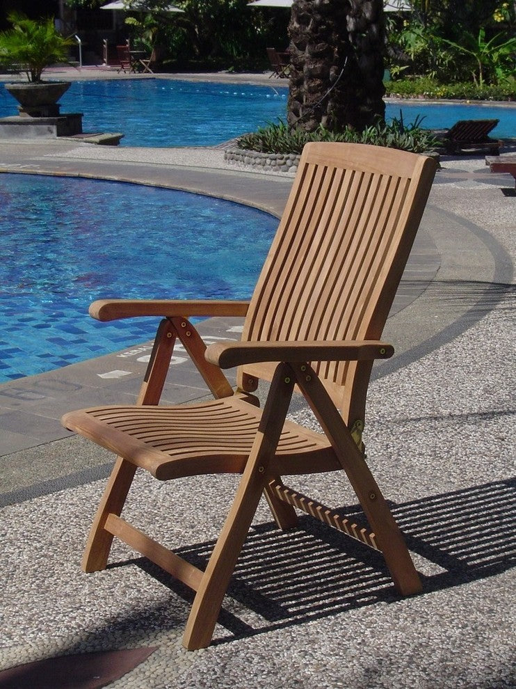 9-Piece Outdoor Teak Dining Set, 122" Rectangle Table, 8 Marley Arm Chairs