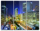 "Bangkok City Night View Cityscape" Photo Metal Wall Art, 3 Panels, 36"x28"
