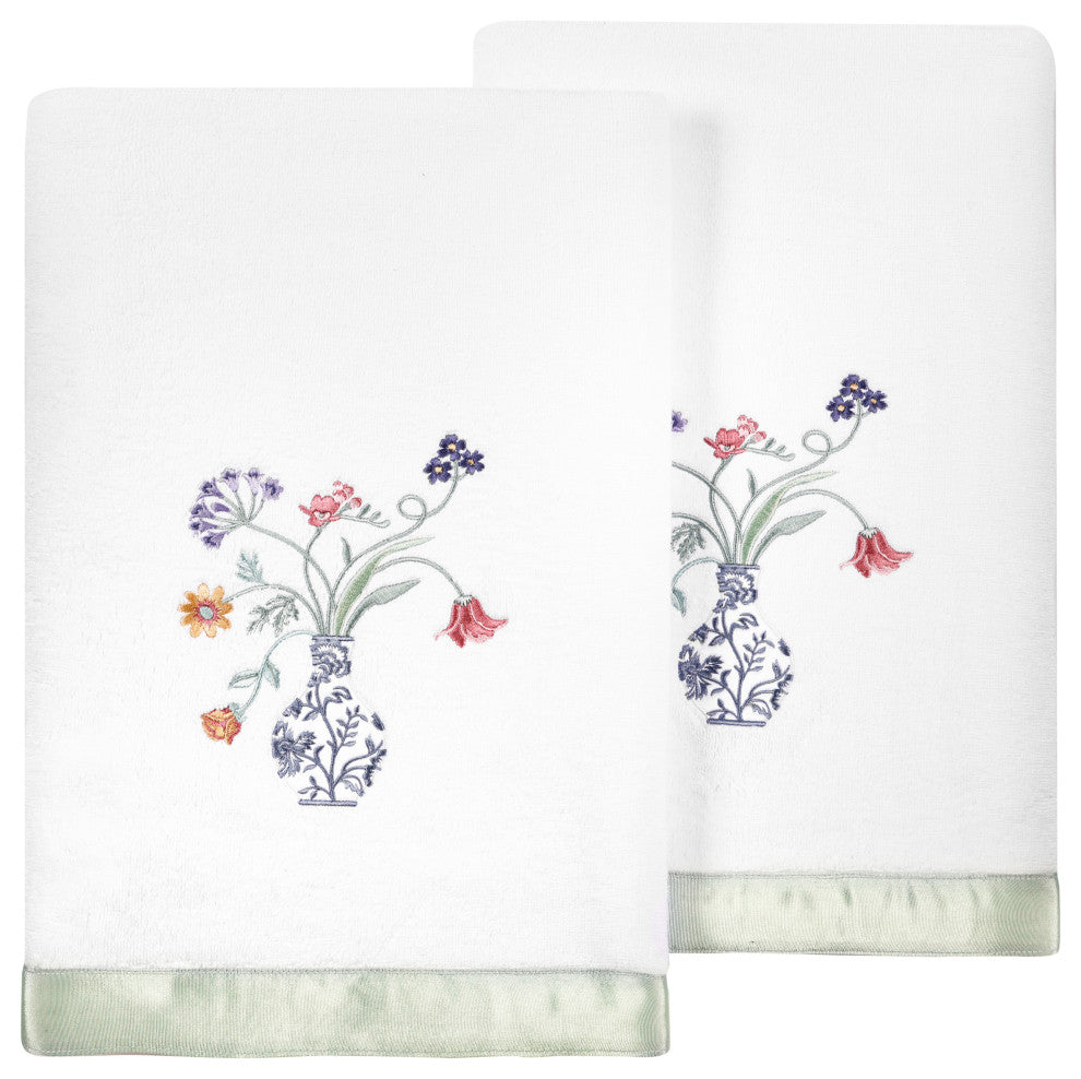 Linum Home Textiles 100% Turkish Cotton STELLA 2PC Embellished Bath Towel Set