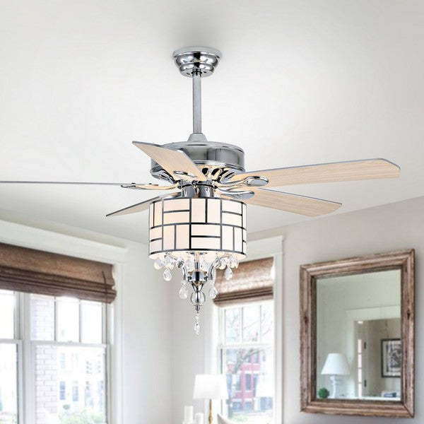 Safavieh Fint Ceiling Light Fan, Chrome