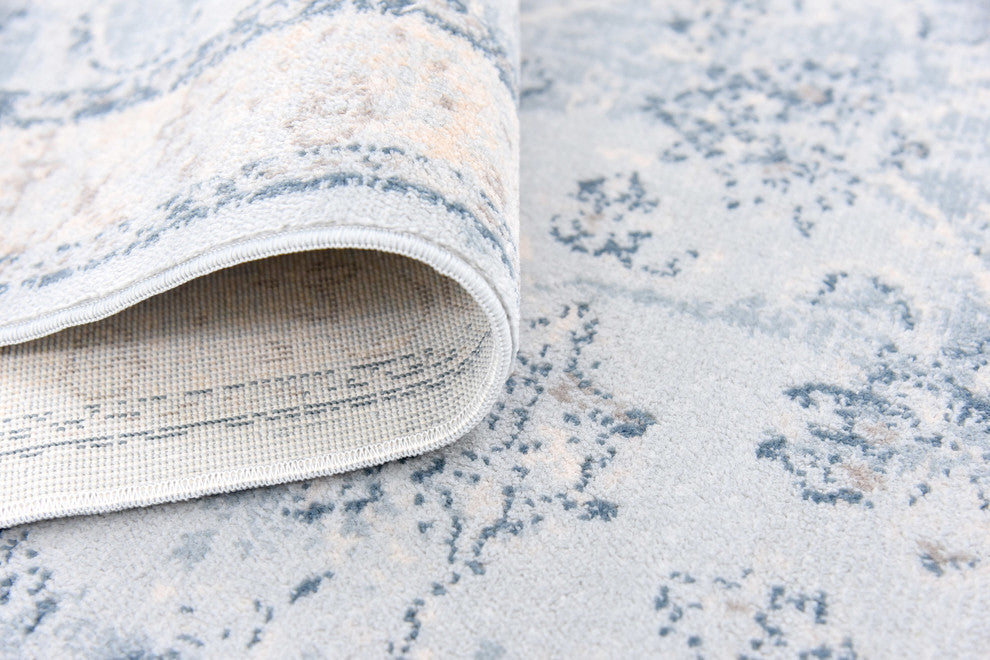 Unique Loom Light Blue Hickory Paris 2' 7 x 6' 0 Runner Rug