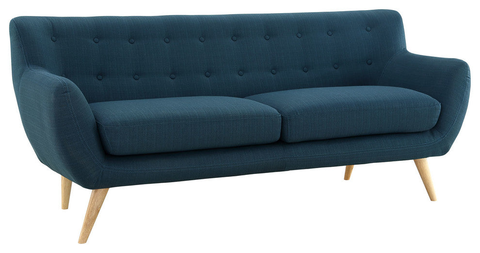 Modern Contemporary Living Room 2-Piece Set, Navy, Fabric, Plywood