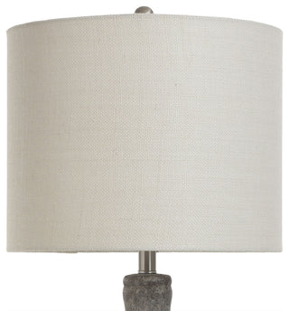 Olney, Textured Concrete Table Lamp with Drum Shade, Multi-Color Dark Gray