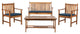 Safavieh Burbank 4-Piece Indoor-Outdoor Living Set, Natural/Navy