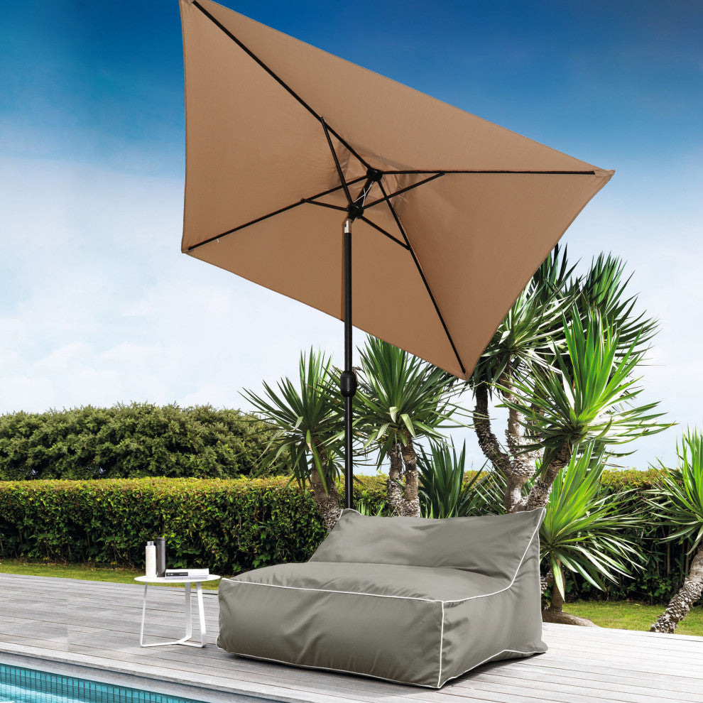 Davee Furniture 6.5 Ft Orange Market/Patio Umbrella with Tilt and Crank, Tan