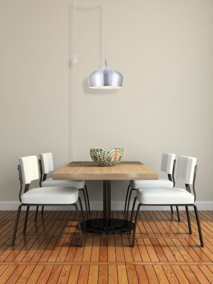 Nina 1-Light Burnished nickel Plug-In Pendant