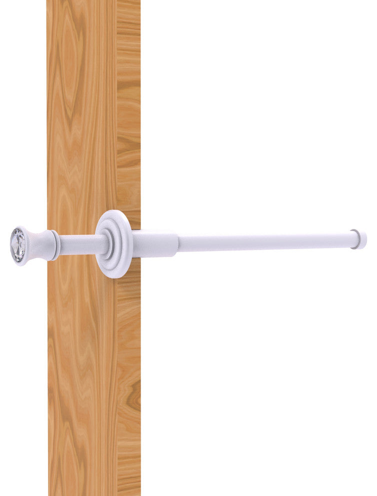 Carolina Crystal Retractable Pullout Garment Rod, Matte White