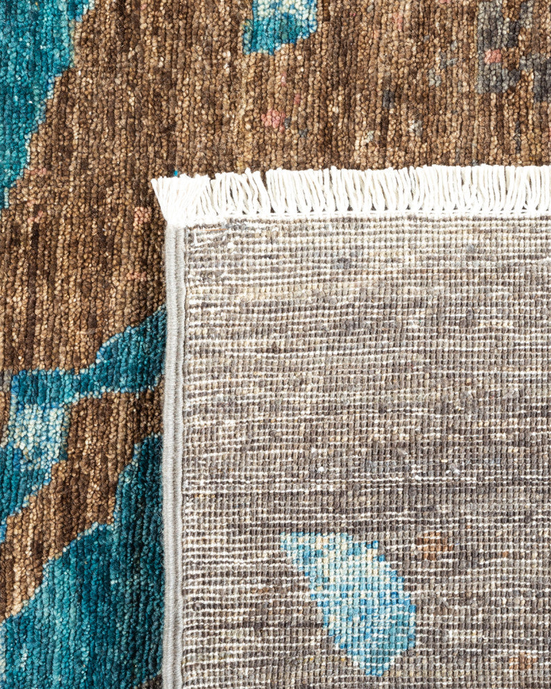 Eclectic, One-of-a-Kind Hand-Knotted Area Rug Gray, 5'0"x8'2"