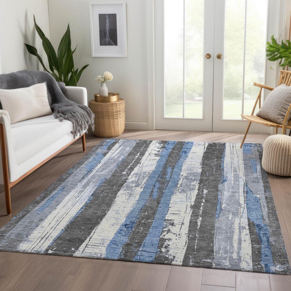 Machine Washable Indoor/Outdoor Chantille ACN1872 Denim 2'6" x 3'10" Rug
