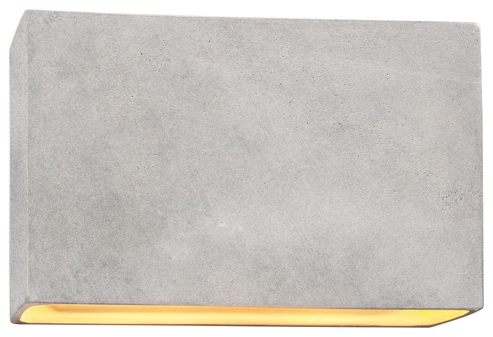 Rectangle Wall Sconce, Closed Top, 16", Dedicated LED, Concrete