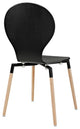 Modern Contemporary Kitchen Wood Dining Chair Set of 2 Black