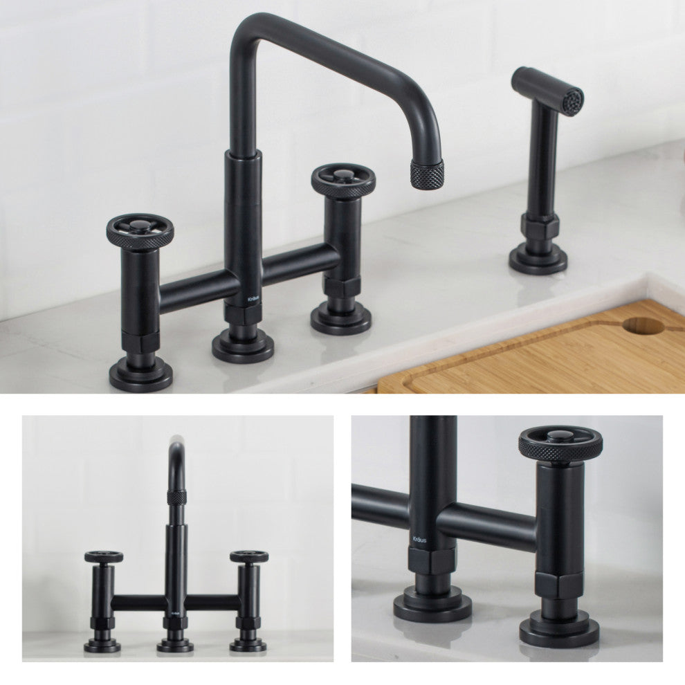 Urbix Bridge Kitchen Faucet, Matte Black