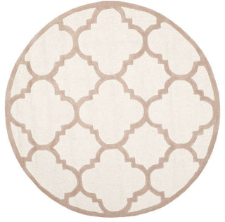 Safavieh Cambridge Cam140P Geometric Rug, Ivory/Beige, 8'0"x8'0" Round