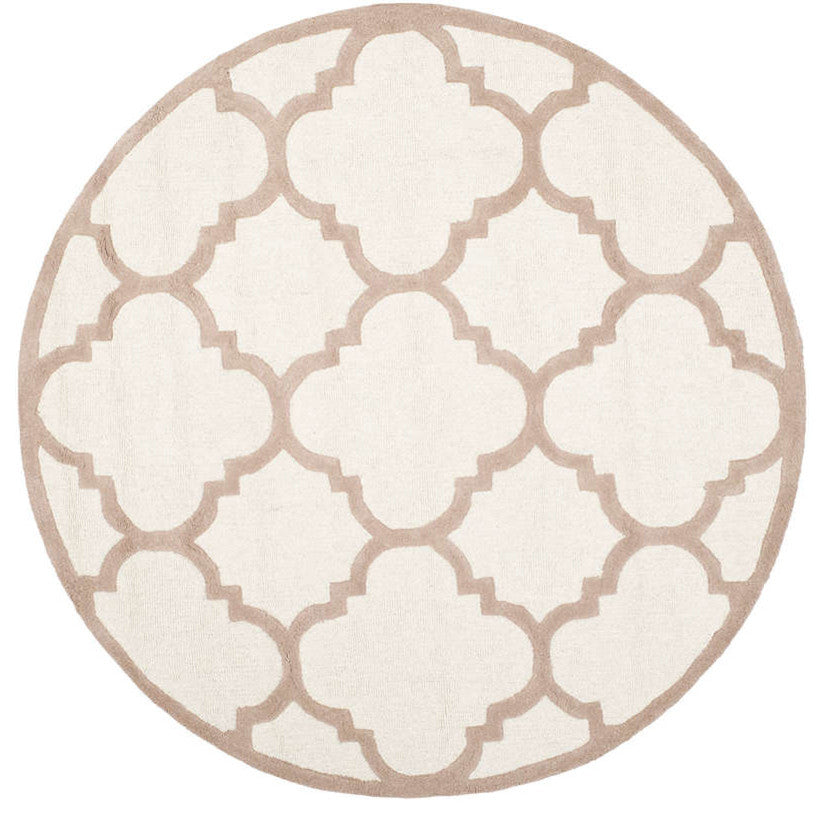 Safavieh Cambridge Cam140P Geometric Rug, Ivory/Beige, 8'0"x8'0" Round