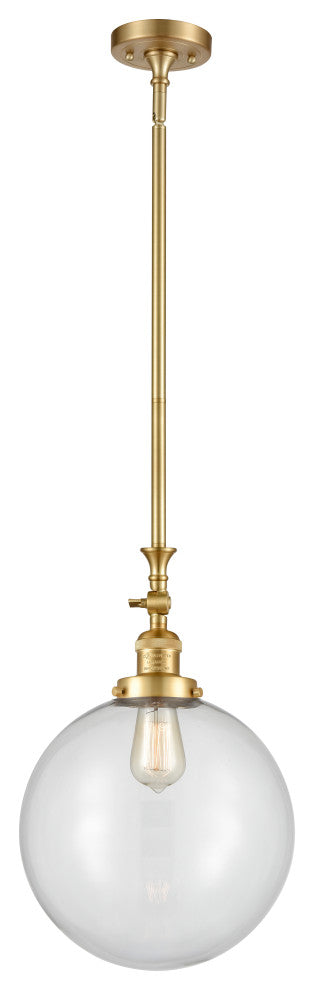 Beacon Mini Pendant, Satin Gold, Clear