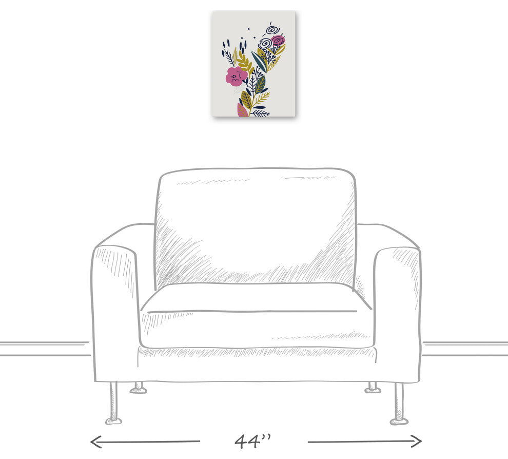 Funky Multi-Color Floral II 11x14 Canvas Wall Art