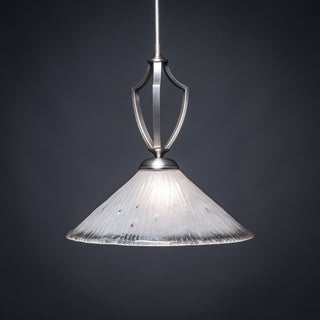 Zilo Pendant, Graphite, 16" Frosted Crystal Glass
