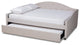 Sheridan Classic Upholstered Trundle Daybed, Beige, Full Size