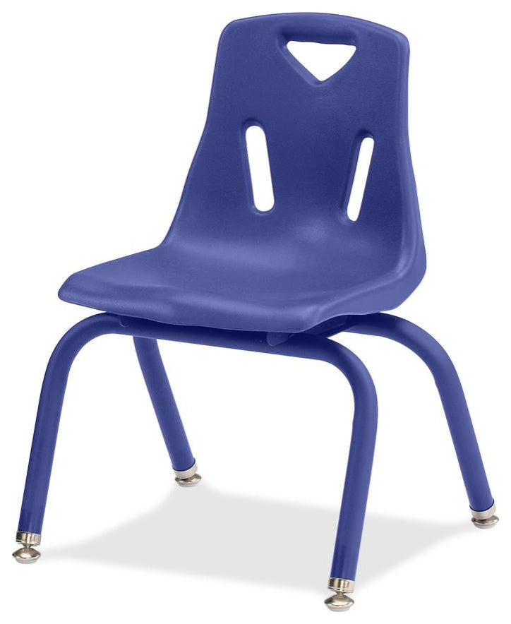 Berries Stacking Chair, Steel Frame, 4-Legged Base, Blue