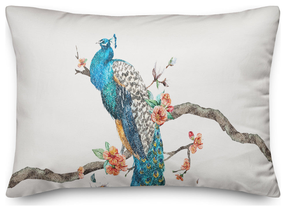 Floral Peacock 14x20 Spun Poly Pillow