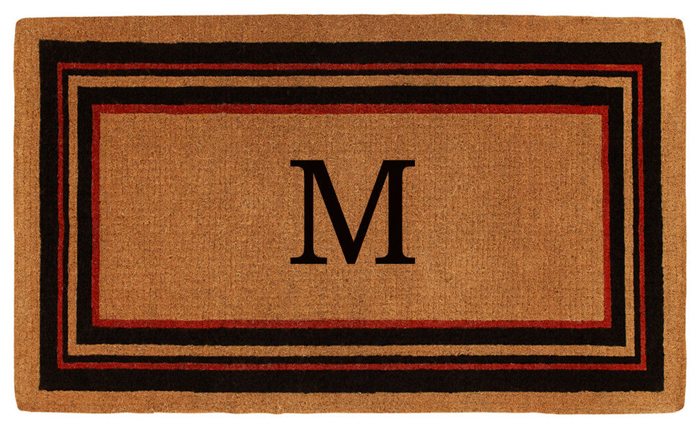 Esquire Monogram Doormat, Extra-Thick 18"x30", Letter M