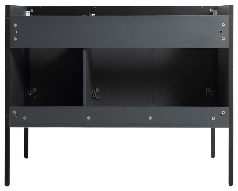 Oakville Bath Vanity, Ceramic Sink, Onix Grey, 42 Inch, Black Hardware