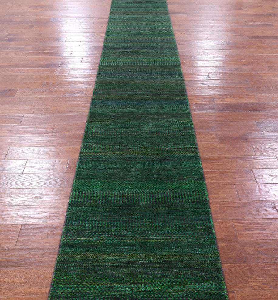 Runner Savannah Gabbeh Wool and Silk Hand-Knotted Rug 2' 5" X 31' 2" Q11906