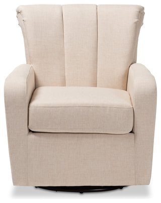 Milena Upholstered Swivel Chair, Beige